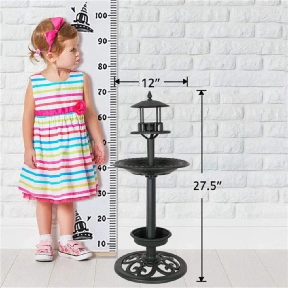 Amazing Plastic Birdbath Bird Feeder with Planter for Garden Lawn Backyard Patio